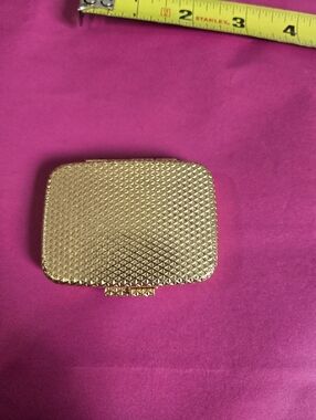 Vintage Revlon Gold Textured Compact Mirror
